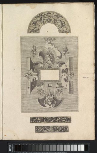 Album leaf with four ornamental prints