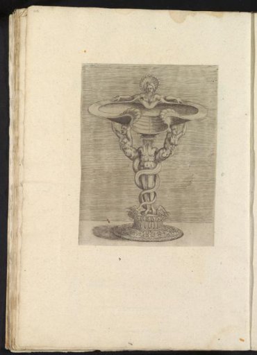 Album leaf with a print of a high-footed bowl