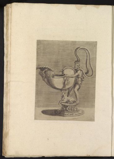 Album leaf with a print of a nautilus cup