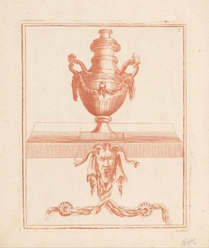 Vase with mask and snakes