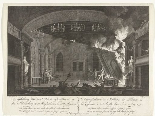 Scene of the Theatre on the Keizersgracht in Amsterdam at the Outbreak of the Fire, 1772