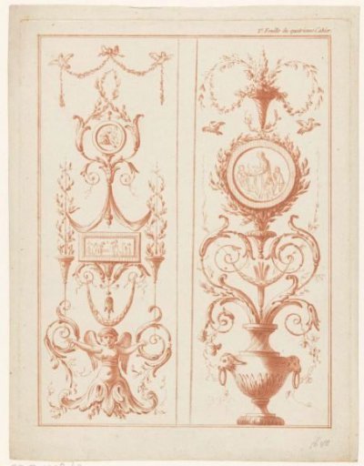 Two panels with arabesques