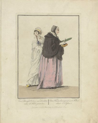 Mother and daughter on their way to church