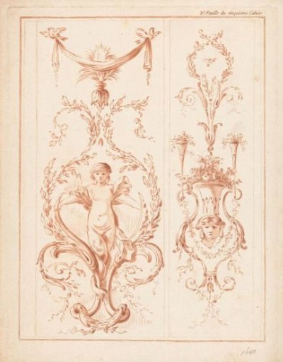 Two panels with arabesques