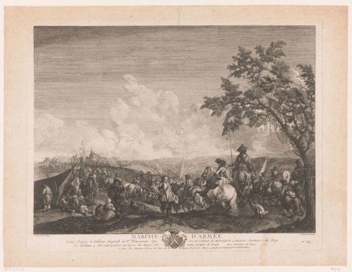 Soldiers and commanders in a military camp