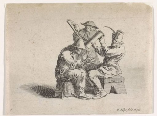 Drinking and smoking peasants