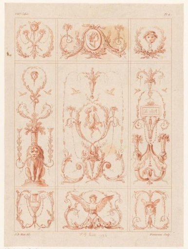 Nine panels with arabesques