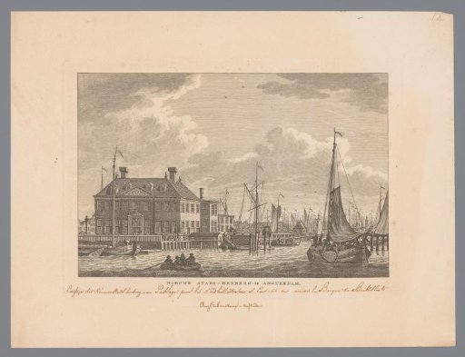 View of the Nieuwe Stadsherberg on the IJ in Amsterdam