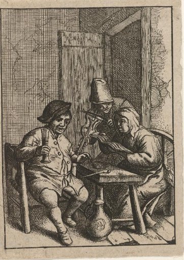 Violin Player with a Couple at a Table