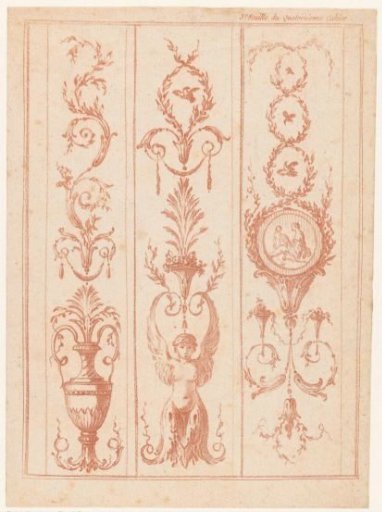 Three panels with arabesques