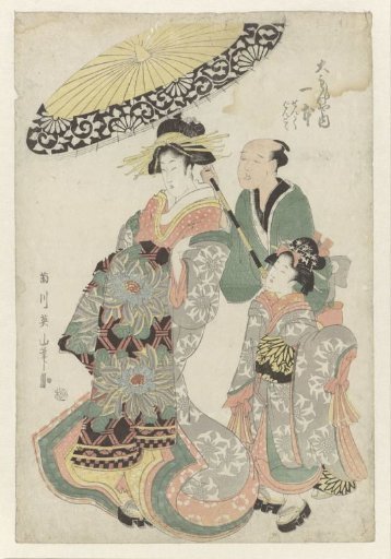 Geisha Under an Umbrella