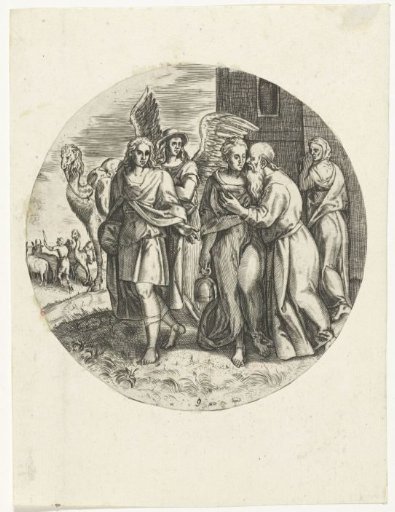Tobias and Sara take leave of Raguel and his wife