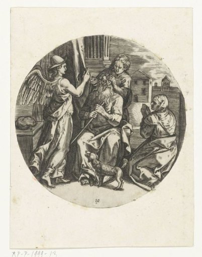 Tobias cures the blind Tobit