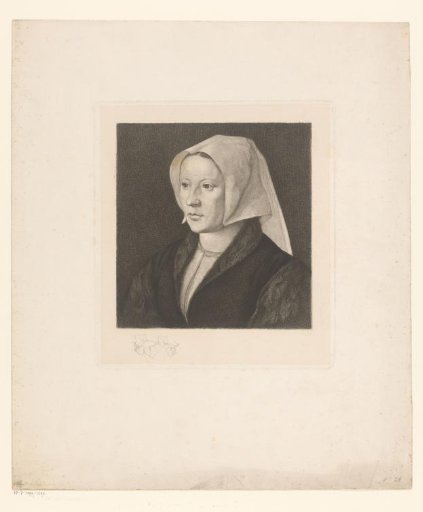 Portrait of an unknown woman with a white cap
