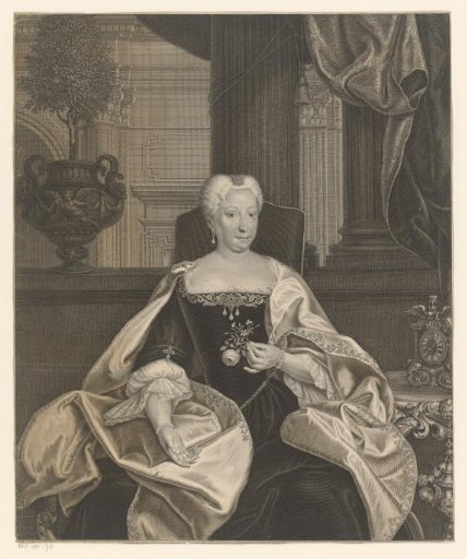 Portrait of an unknown woman with a rose in her hand, possibly Maria Theresa