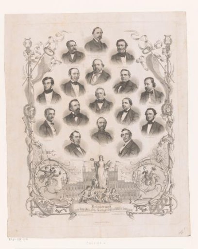 Sixteen participants at the 'Deutsche Sängerfest' in Nuremberg in 1861