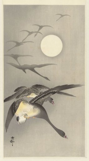 Geese by the Full Moon