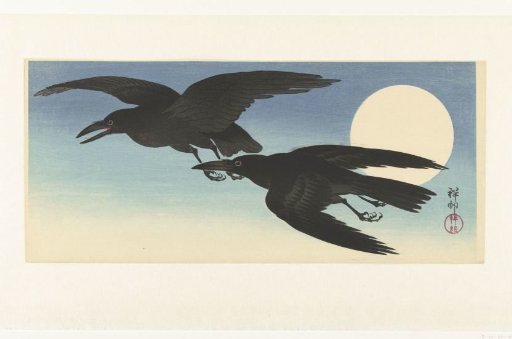 Crows by the full moon