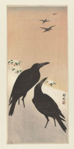 Crows in the snow