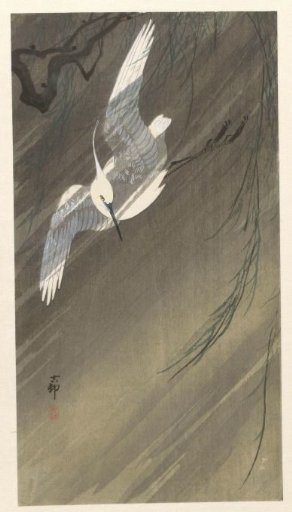 Silver Heron in a Storm