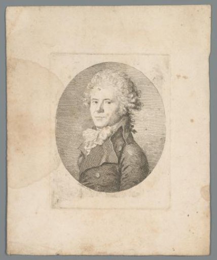 Portrait of an unknown man with a bow in his hair to the left