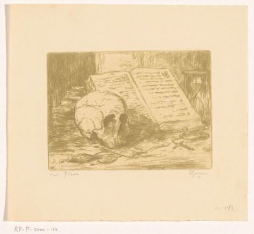 Still Life with Skull and Book