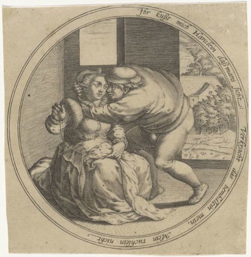 A Man Approaching a Seamstress