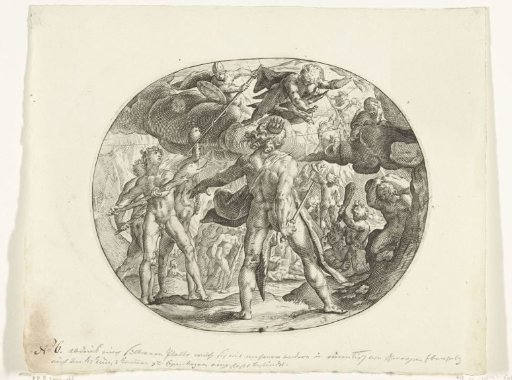 Struggle between the Giants and the Olympian Gods