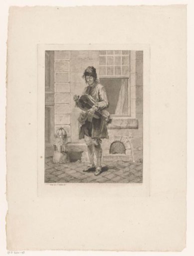 Street Musician with a Crank Organ
