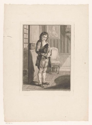 Savoyard with His Hat in His Arms, Standing in a Room