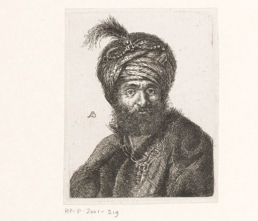 Bust of a man with a turban