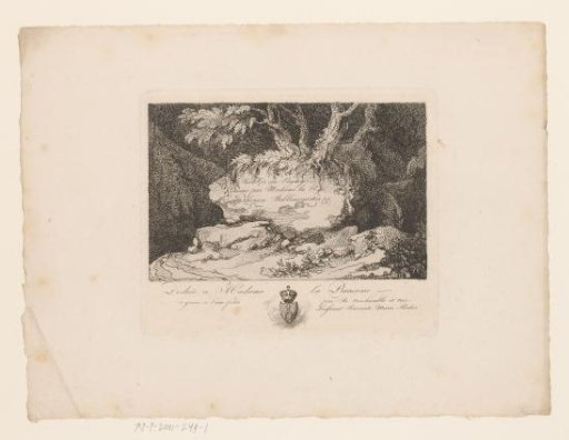 Rock with the series title under the roots of four trees
