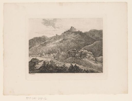Landscape with a ruin on a hilltop