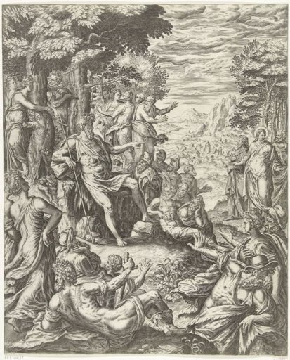 John the Baptist Preaching to the Crowd