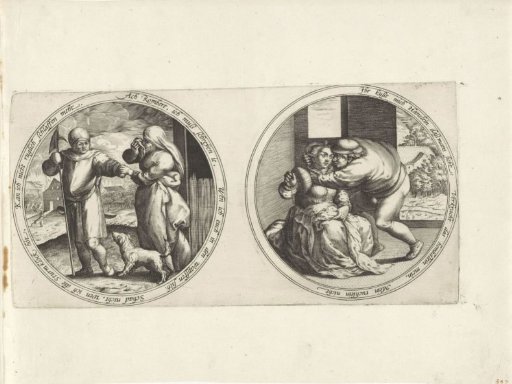 Farewell of a soldier and a man approaches a seamstress