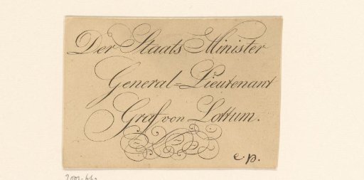 Visiting card of Carl Friedrich Heinrich Graf von Wylich und Lottum