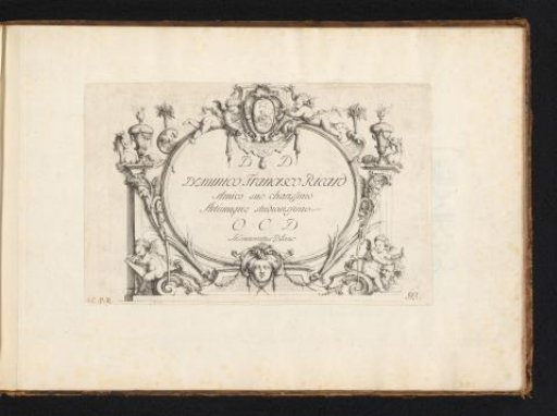 Title page with putti and a mask