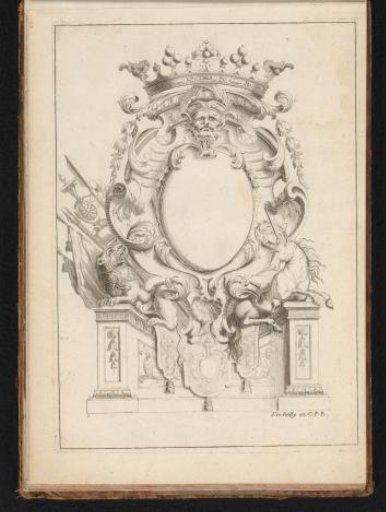 Cartouche with sphinxes