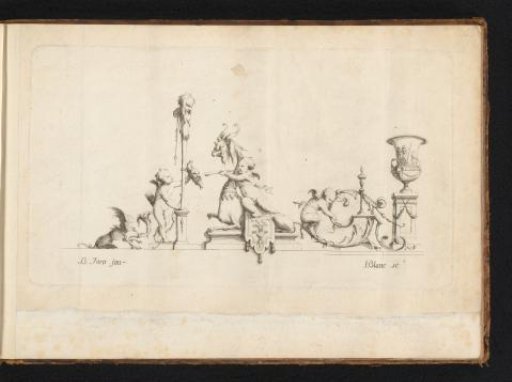 Ornament with putti and dragons