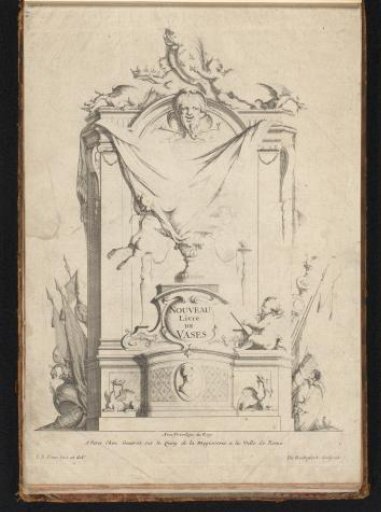 Title page with a putto revealing a vase