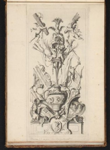 Trophy with a vase and putti