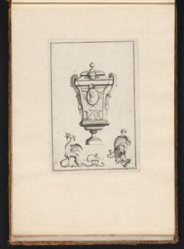 Vase with a portrait medallion and fantastical creatures