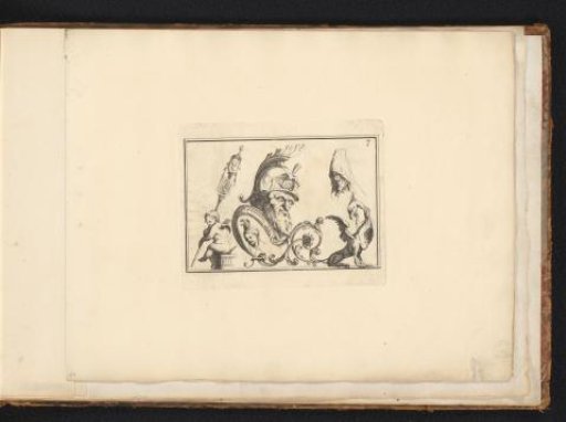 Various ornaments including a fantasy creature and a putto
