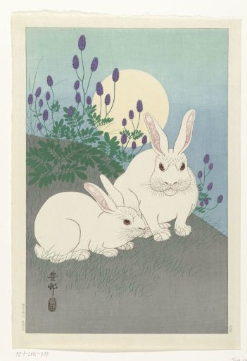 Rabbits at Full Moon
