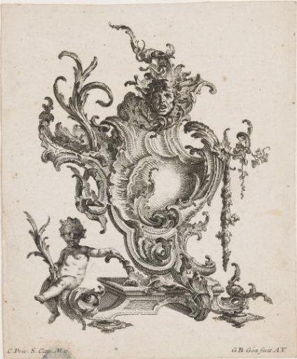 Rocaille Cartouche with the Head of Medusa