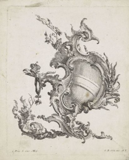 Rocaille Cartouche with an Eagle