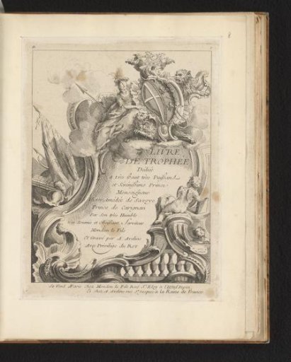 Title Print with War Trophies and a Coat of Arms