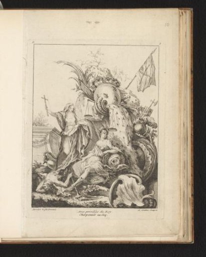 Rocaille with Personifications of France and the Church