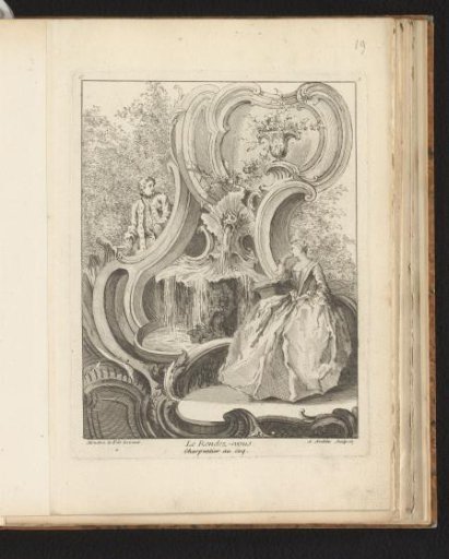 Rocaille with an Elegant Couple by a Fountain