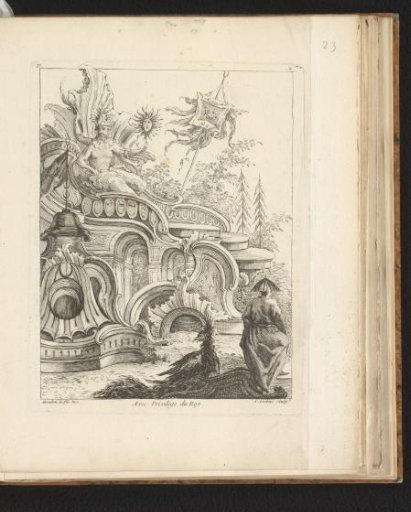 Rocaille with a god with multiple faces